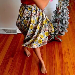 Floral midi skirt by ModCloth. XS